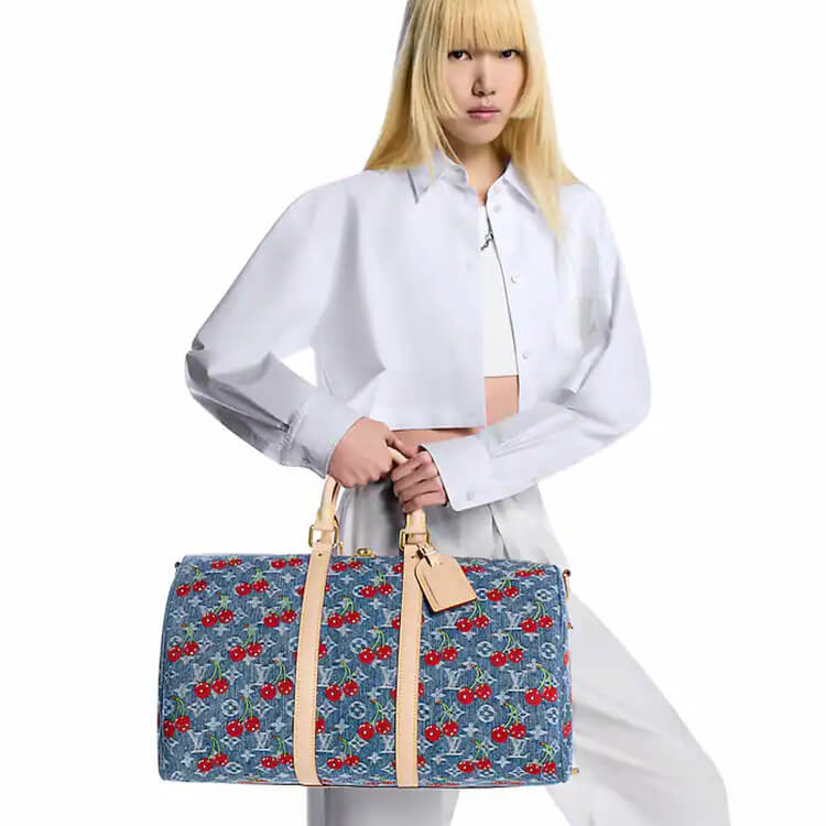 Replica LV x TM Keepall Bandoulière 45 M13875 (8)